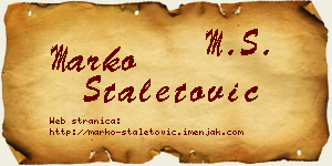 Marko Staletović vizit kartica